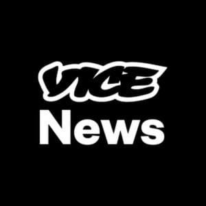 The logo of VICE News on a black background, featuring the word "VICE" in a stylized font above the text "News" in a bold, white font.