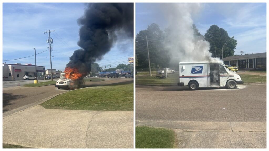 USPS truck catches fire in Chattanooga Tuesday: Some letter mail destroyed, no injuries