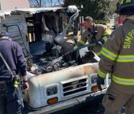 Mail truck fire in Simpsonville, SC leaves two shaken but unharmed