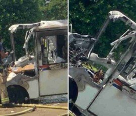 Arkansas mail truck fire