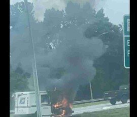 Georgia postal vehicle fire