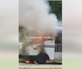 Postal service truck catches fire while on route in NC