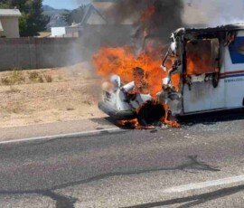Mail truck fire Sierra Vista AZ
