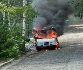 Mail truck fire - Huntsville, AL
