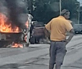 Iowa mail truck fire