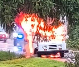 Ohio Mail Truck fire