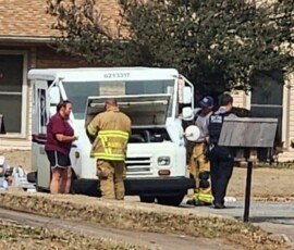 Mail truck engine fire - Enid, OK