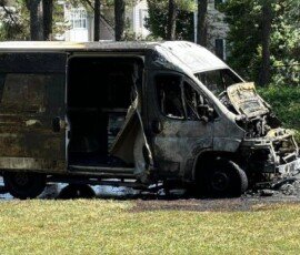 Georgia Postal truck fire
