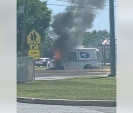 Mail truck fire - Delaware