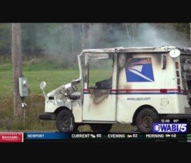 USPS truck catches fire in Hermon, Maine