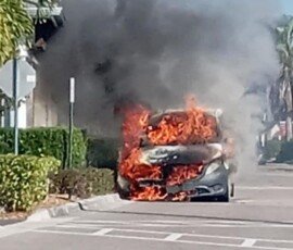 US Postal Service van catches fire in front of Fort Myers Publix
