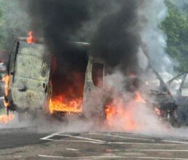 USPS van catches fire at Morgantown Motel