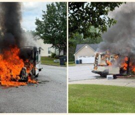Postal truck fire - Atlanta GA area