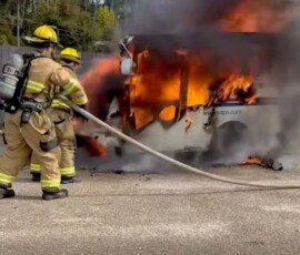 Louisiana Mail Truck Fire