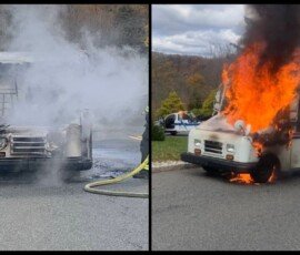 USPS mail truck catches fire in Warren County; no injuries reported
