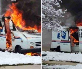 Mail truck fire - Bloomington, IL