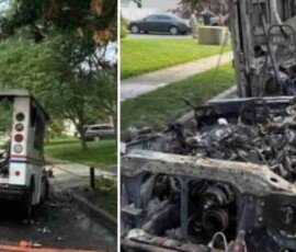 NJ Postal Vehicle Fire