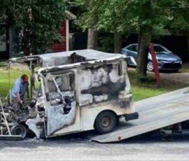 Fire destroys mail truck in Augusta, GA