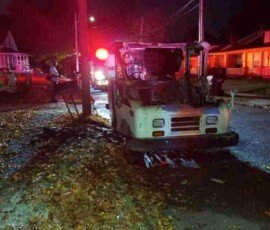 High Point NC Mail truck fire