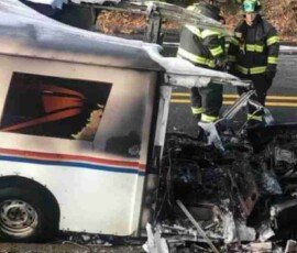 Mail Truck fire - Connecticut