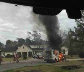 Postal Truck Fire - Woodlands TX