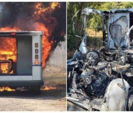 Postal vehicle fire - California