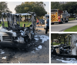 USPS truck goes up in flames mid-route in Sarasota County,FL