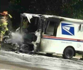 Maple Grove MN postal truck fire