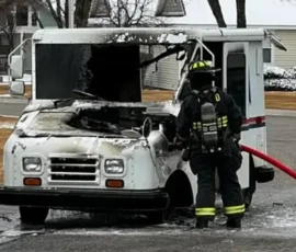 Mail truck fire extinguished by Lower Valley Fire District
