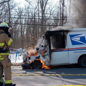 Mail truck ignites on Porter Road in the Town of Niagara Mail truck ignites on Porter Road in the Town of Niagara