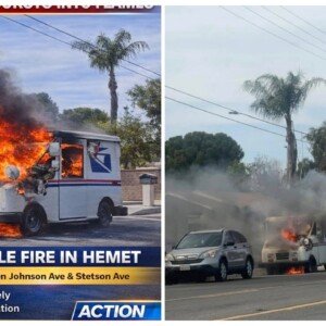 California mail truck fire California mail truck fire