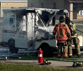 Texas Mail Truck Fire